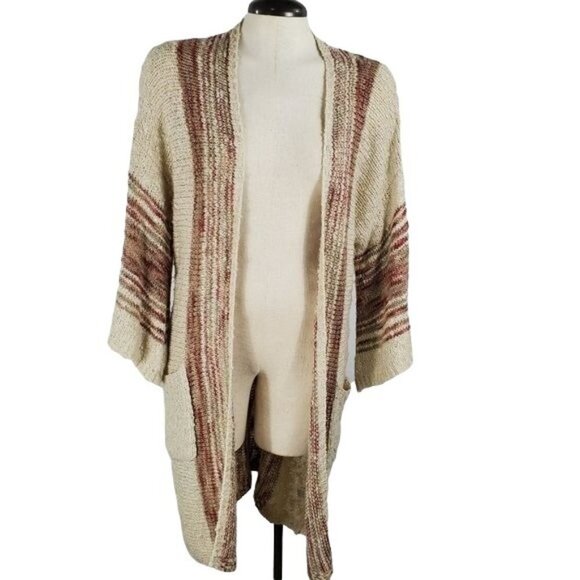 Easel open front 1/4 sleeve pocket cardigan women's size medium - Picture 1 of 7